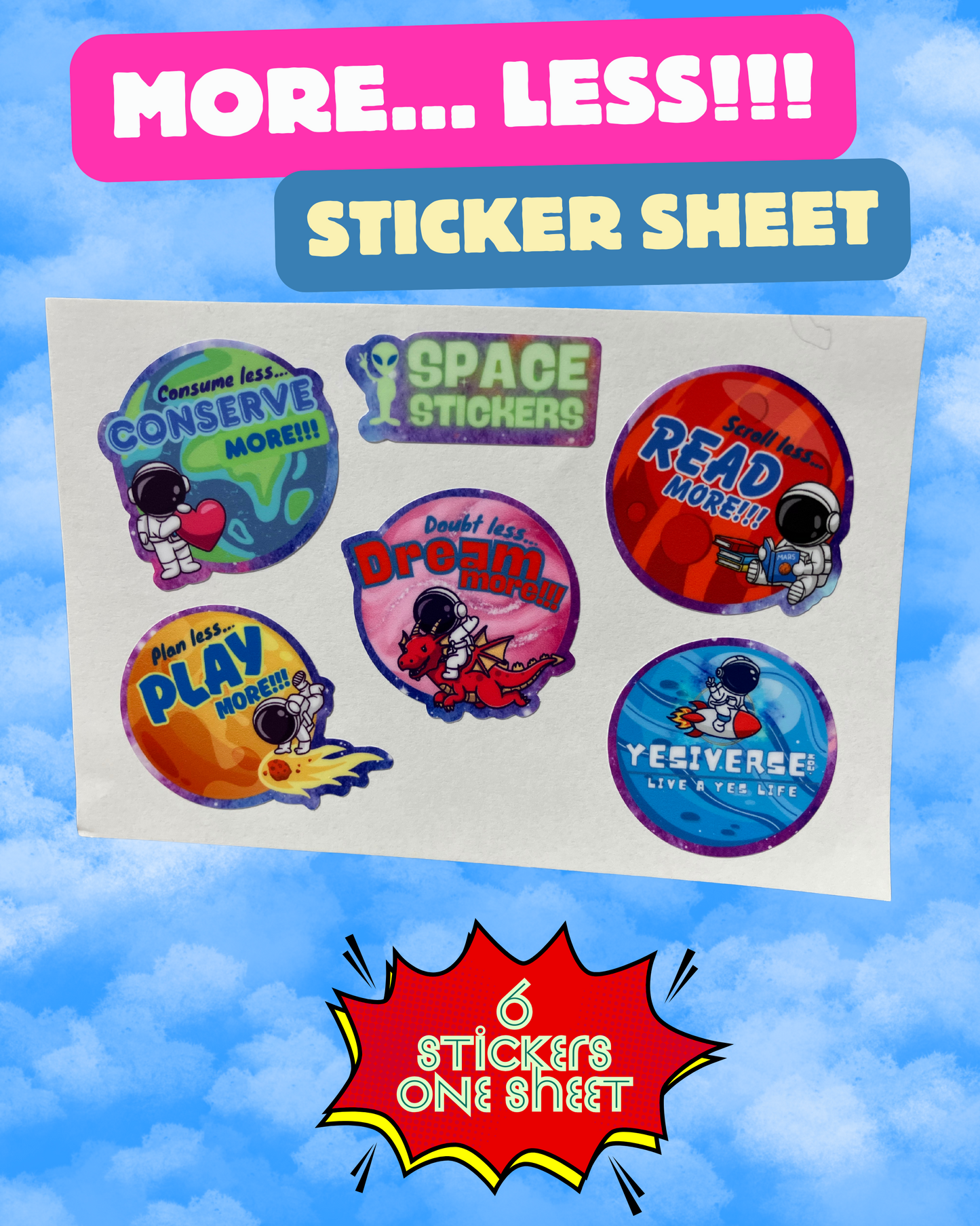 Sticker Sheet Space Stickers